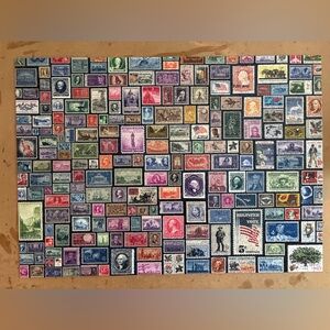 Colorful Vintage Stamp Collection Puzzle